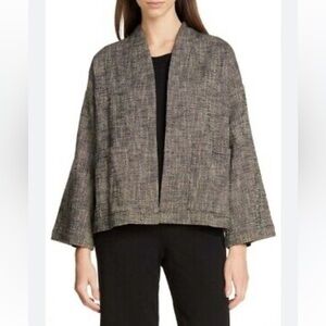 Eileen Fisher‎ Tweedy Organic Cotton Linen Lagenlook Kimono Jacket